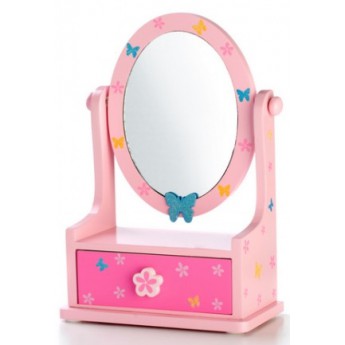 Zrcadlo šperkovnice zásuvka - motýlek