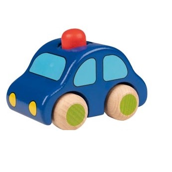 Dřevěné autíčko s houkačkou - červený maják