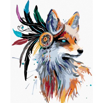 Malování podle čísel - Indiánská liška, bez rámu