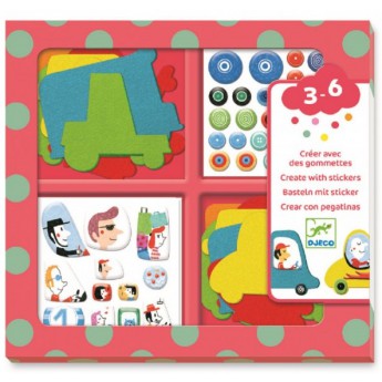 Djeco Samolepkový set roztomilá autíčka