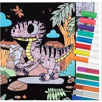 Tooky Toy Sametové malování XXL - Dinosaurus