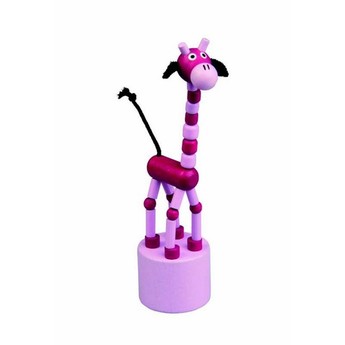 Mačkací figurka Žirafa růžová