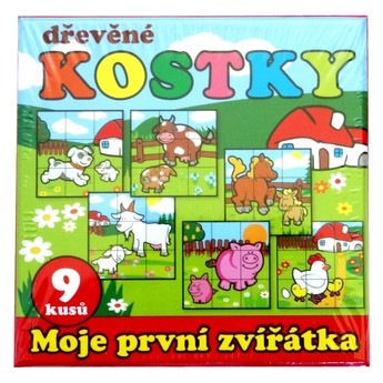 Kostky Moje první zvířátka 9 ks