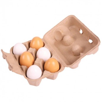 Dřevěné vajíčka v krabičce 6 ks