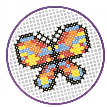 Vyšívání křížkovým stehem - Motýl