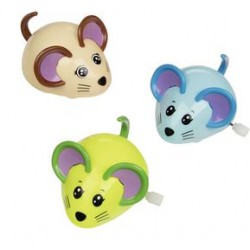 Hračky na natažení – Myška 1ks - modrá, zelená, béžová