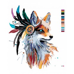 Malování podle čísel - Indiánská liška, bez rámu