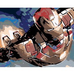 Malování podle čísel - Iron man, na rámu