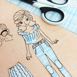 Razítka pro děti Převlékací panenky - Večerní šaty