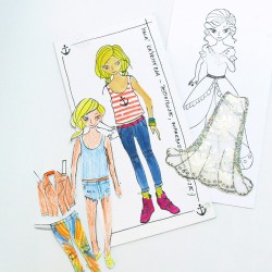 Razítka pro děti Převlékací panenky - Večerní šaty