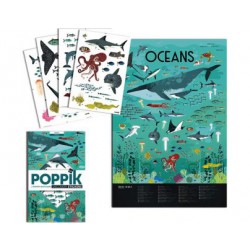 Poppik Vzdělávací samolepkový plakát Oceán