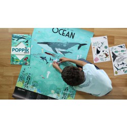 Poppik Vzdělávací samolepkový plakát Oceán
