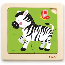 Viga Dřevěné mini puzzle - Zebra