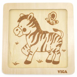 Viga Dřevěné mini puzzle - Zebra
