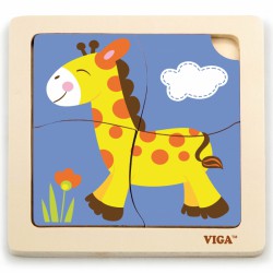 Viga Dřevěné mini puzzle - Žirafa