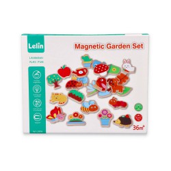 Lelin Dřevěné magnety zahrada 24 ks