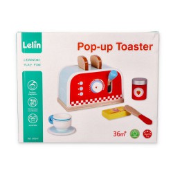 Lelin Dřevěný toaster červený