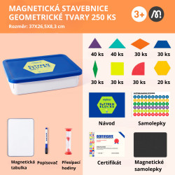 MiDeer Magnetická stavebnice geometrické tvary 250 ks