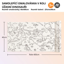 MiDeer Omalovánka v roli samolepící - Úžasní dinosauři 4 metry