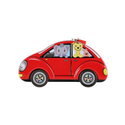 Teddies Plechová pokladnička Auto, červená