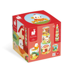 Janod Farm Skládací pyramida Slepička