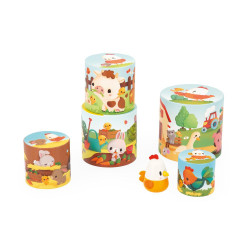 Janod Farm Skládací pyramida Slepička