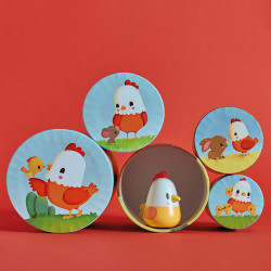 Janod Farm Skládací pyramida Slepička