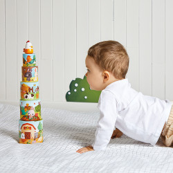 Janod Farm Skládací pyramida Slepička