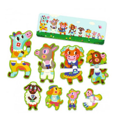 Djeco Puzzle Big and small on the farm - 16 pcs