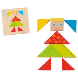Goki Pestrobarevný tangram – didaktická hra, 37 dílů