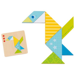 Goki Pestrobarevný tangram – didaktická hra, 37 dílů