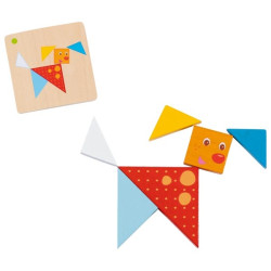 Goki Pestrobarevný tangram – didaktická hra, 37 dílů