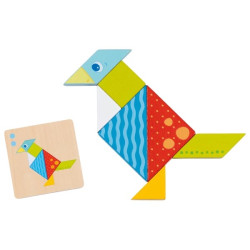 Goki Pestrobarevný tangram – didaktická hra, 37 dílů