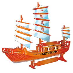 3D Puzzle - Čínská plachetnice barevná