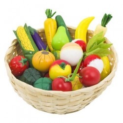Dětský krámek – ovoce a zelenina v košíku, 23 ks
