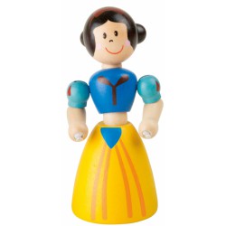 Dřevěná hračka do ruky Princezna - žluté šaty