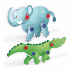 Tecno Puzzle 3D - slon a krokodýl